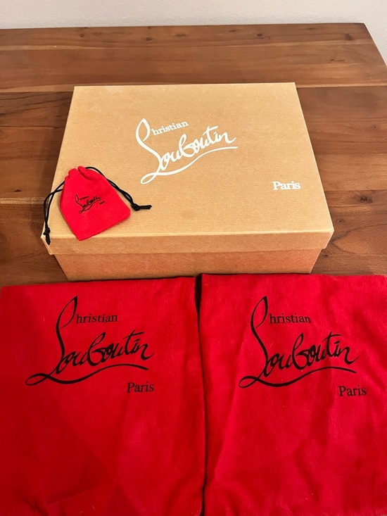 Christian Louboutin Shoes - Christian Louboutin Red Dust Bags with Tan Branded Box